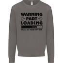 Warning Fart Loading Funny Farting Rude Mens Sweatshirt Jumper Charcoal