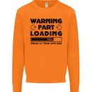 Warning Fart Loading Funny Farting Rude Mens Sweatshirt Jumper Orange