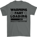 Warning Fart Loading Funny Farting Rude Mens T-Shirt Cotton Gildan Charcoal