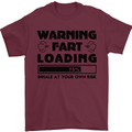 Warning Fart Loading Funny Farting Rude Mens T-Shirt Cotton Gildan Maroon