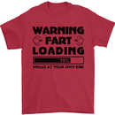 Warning Fart Loading Funny Farting Rude Mens T-Shirt Cotton Gildan Red
