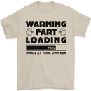 Warning Fart Loading Funny Farting Rude Mens T-Shirt Cotton Gildan Sand