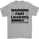 Warning Fart Loading Funny Farting Rude Mens T-Shirt Cotton Gildan Sports Grey