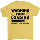 Warning Fart Loading Funny Farting Rude Mens T-Shirt Cotton Gildan Yellow