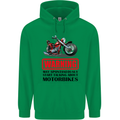 Warning May Spontaneously Talking About Motorbikes Childrens Kids Hoodie Irish Green