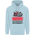 Warning May Spontaneously Talking About Motorbikes Childrens Kids Hoodie Light Blue