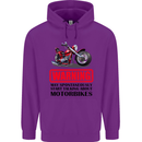 Warning May Spontaneously Talking About Motorbikes Childrens Kids Hoodie Purple