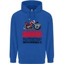 Warning May Spontaneously Talking About Motorbikes Childrens Kids Hoodie Royal Blue