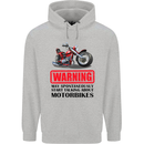 Warning May Spontaneously Talking About Motorbikes Childrens Kids Hoodie Sports Grey