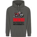 Warning May Spontaneously Talking About Motorbikes Childrens Kids Hoodie Storm Grey
