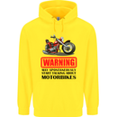 Warning May Spontaneously Talking About Motorbikes Childrens Kids Hoodie Yellow