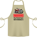 Warning May Spontaneously Talking About Motorbikes Cotton Apron 100% Organic Khaki