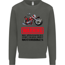 Warning May Spontaneously Talking About Motorbikes Kids Sweatshirt Jumper Storm Grey