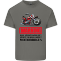 Warning May Spontaneously Talking About Motorbikes Kids T-Shirt Childrens Charcoal