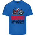 Warning May Spontaneously Talking About Motorbikes Kids T-Shirt Childrens Royal Blue