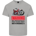 Warning May Spontaneously Talking About Motorbikes Kids T-Shirt Childrens Sports Grey