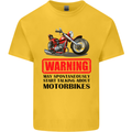 Warning May Spontaneously Talking About Motorbikes Kids T-Shirt Childrens Yellow