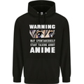Warning May Start Talking About Anime Funny Childrens Kids Hoodie Black