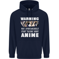 Warning May Start Talking About Anime Funny Childrens Kids Hoodie Navy Blue