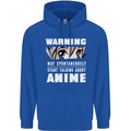 Warning May Start Talking About Anime Funny Childrens Kids Hoodie Royal Blue