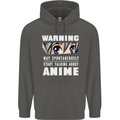 Warning May Start Talking About Anime Funny Childrens Kids Hoodie Storm Grey