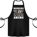 Warning May Start Talking About Anime Funny Cotton Apron 100% Organic Black