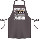 Warning May Start Talking About Anime Funny Cotton Apron 100% Organic Dark Grey