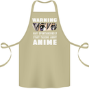 Warning May Start Talking About Anime Funny Cotton Apron 100% Organic Khaki