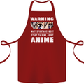 Warning May Start Talking About Anime Funny Cotton Apron 100% Organic Maroon