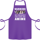Warning May Start Talking About Anime Funny Cotton Apron 100% Organic Purple