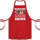 Warning May Start Talking About Anime Funny Cotton Apron 100% Organic Red