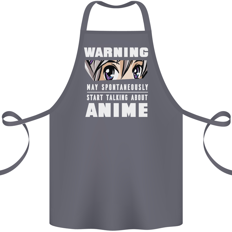 Warning May Start Talking About Anime Funny Cotton Apron 100% Organic Steel