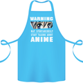 Warning May Start Talking About Anime Funny Cotton Apron 100% Organic Turquoise