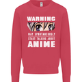 Warning May Start Talking About Anime Funny Kids Sweatshirt Jumper Heliconia