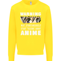 Warning May Start Talking About Anime Funny Kids Sweatshirt Jumper Yellow