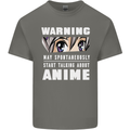 Warning May Start Talking About Anime Funny Kids T-Shirt Childrens Charcoal