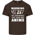 Warning May Start Talking About Anime Funny Kids T-Shirt Childrens Chocolate