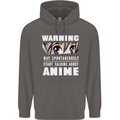 Warning May Start Talking About Anime Funny Mens 80% Cotton Hoodie Charcoal