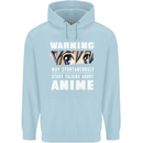 Warning May Start Talking About Anime Funny Mens 80% Cotton Hoodie Light Blue