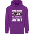 Warning May Start Talking About Anime Funny Mens 80% Cotton Hoodie Purple