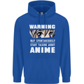 Warning May Start Talking About Anime Funny Mens 80% Cotton Hoodie Royal Blue