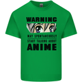 Warning May Start Talking About Anime Funny Mens Cotton T-Shirt Tee Top Irish Green