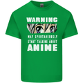 Warning May Start Talking About Anime Funny Mens Cotton T-Shirt Tee Top Irish Green