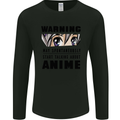 Warning May Start Talking About Anime Funny Mens Long Sleeve T-Shirt Black