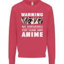 Warning May Start Talking About Anime Funny Mens Sweatshirt Jumper Heliconia