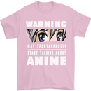 Warning May Start Talking About Anime Funny Mens T-Shirt Cotton Gildan Light Pink