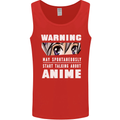 Warning May Start Talking About Anime Funny Mens Vest Tank Top Red