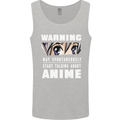 Warning May Start Talking About Anime Funny Mens Vest Tank Top Sports Grey