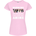 Warning May Start Talking About Anime Funny Womens Petite Cut T-Shirt Light Pink
