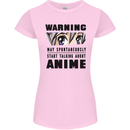 Warning May Start Talking About Anime Funny Womens Petite Cut T-Shirt Light Pink